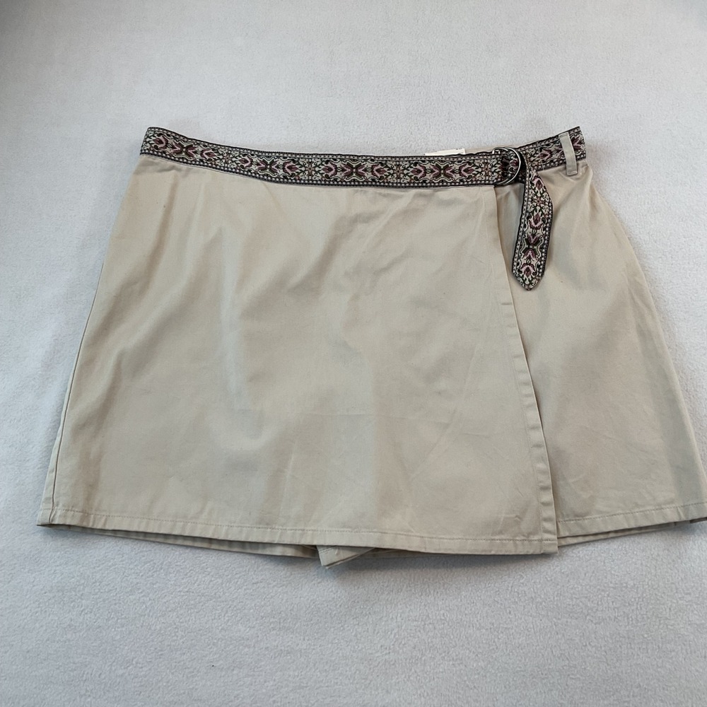 Sonoma Life + Style Khaki Skort 18W Tapestry Belt Wrap Front Cotton SM5509T NWT